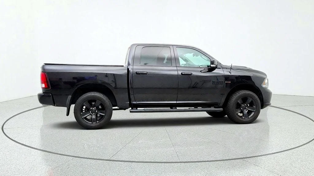 Used 2018 Brilliant Black Crystal Pearlcoat Ram Sport 4x4 Crew Cab 5