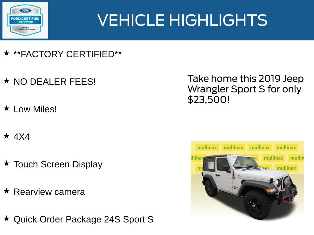 Certified Used 2019 White Jeep Sport S image 12