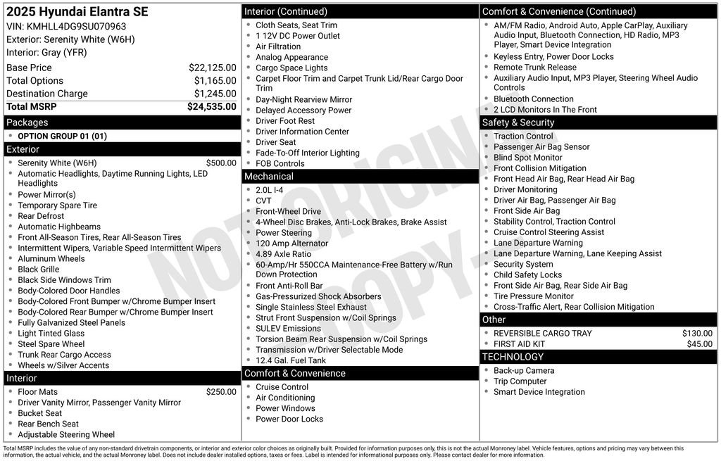 Certified Used 2025 White Hyundai SE image 34