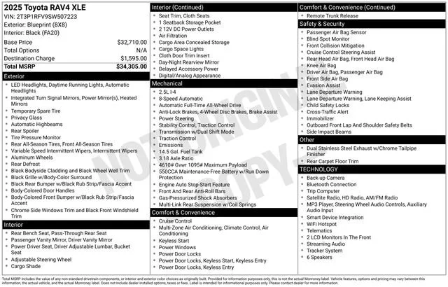 Used 2025  Toyota XLE image 1