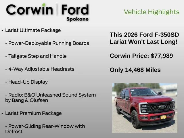 Certified Used 2026 Ruby Red Metallic Tinted Clearcoat Ford Lariat image 13