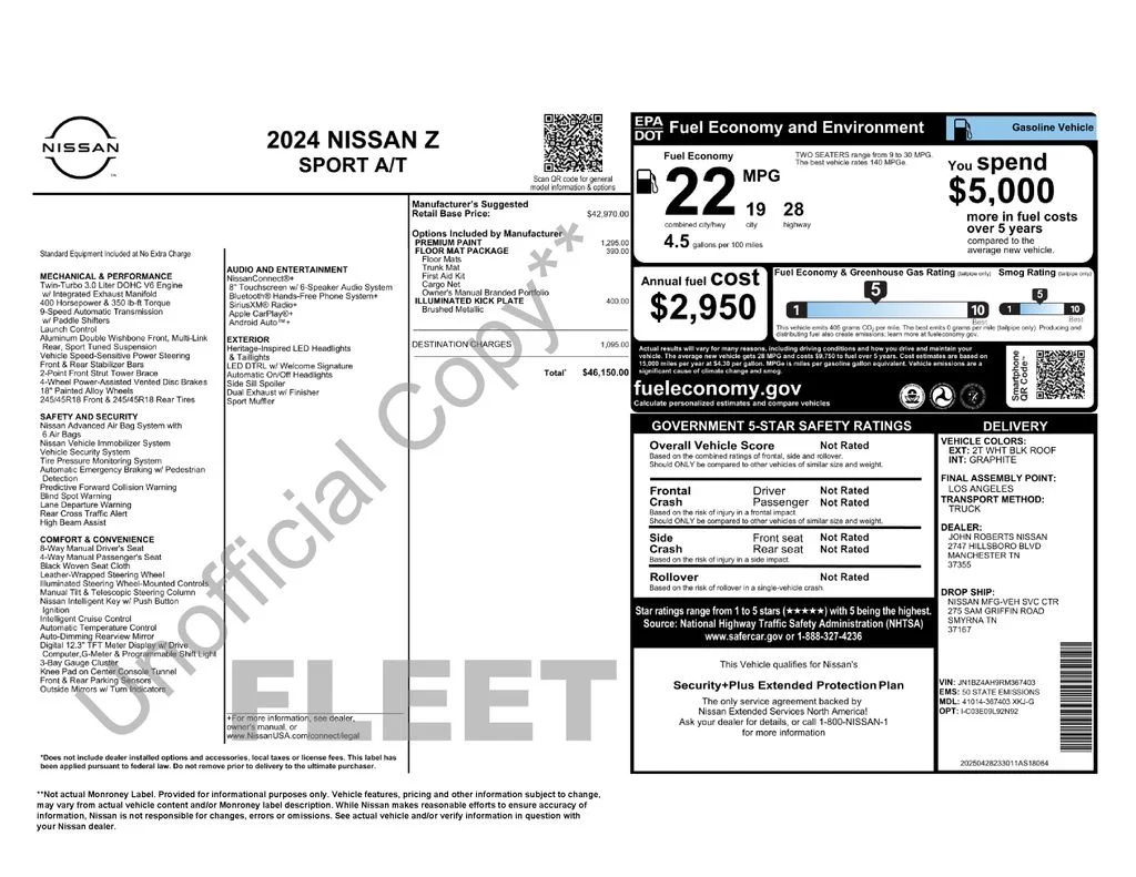 Used 2024 White Nissan Sport image 29