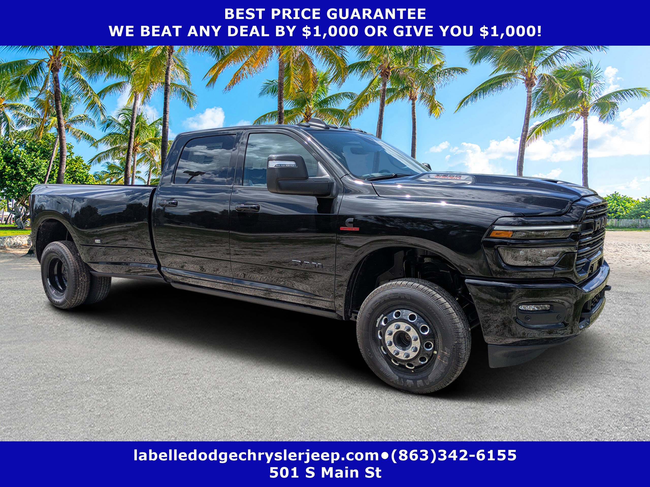 New 2026 Diamond Black Crystal Pearl-Coat Exterior Paint RAM Laramie image 1