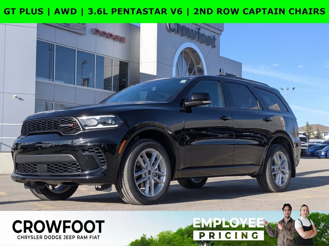 New 2026 Black Dodge GT Plus - - AWD - GT Plus Pkg (2BH) - 2nd Row Captain Chairs - Leather?Faced Bucket Seats & More! image 1