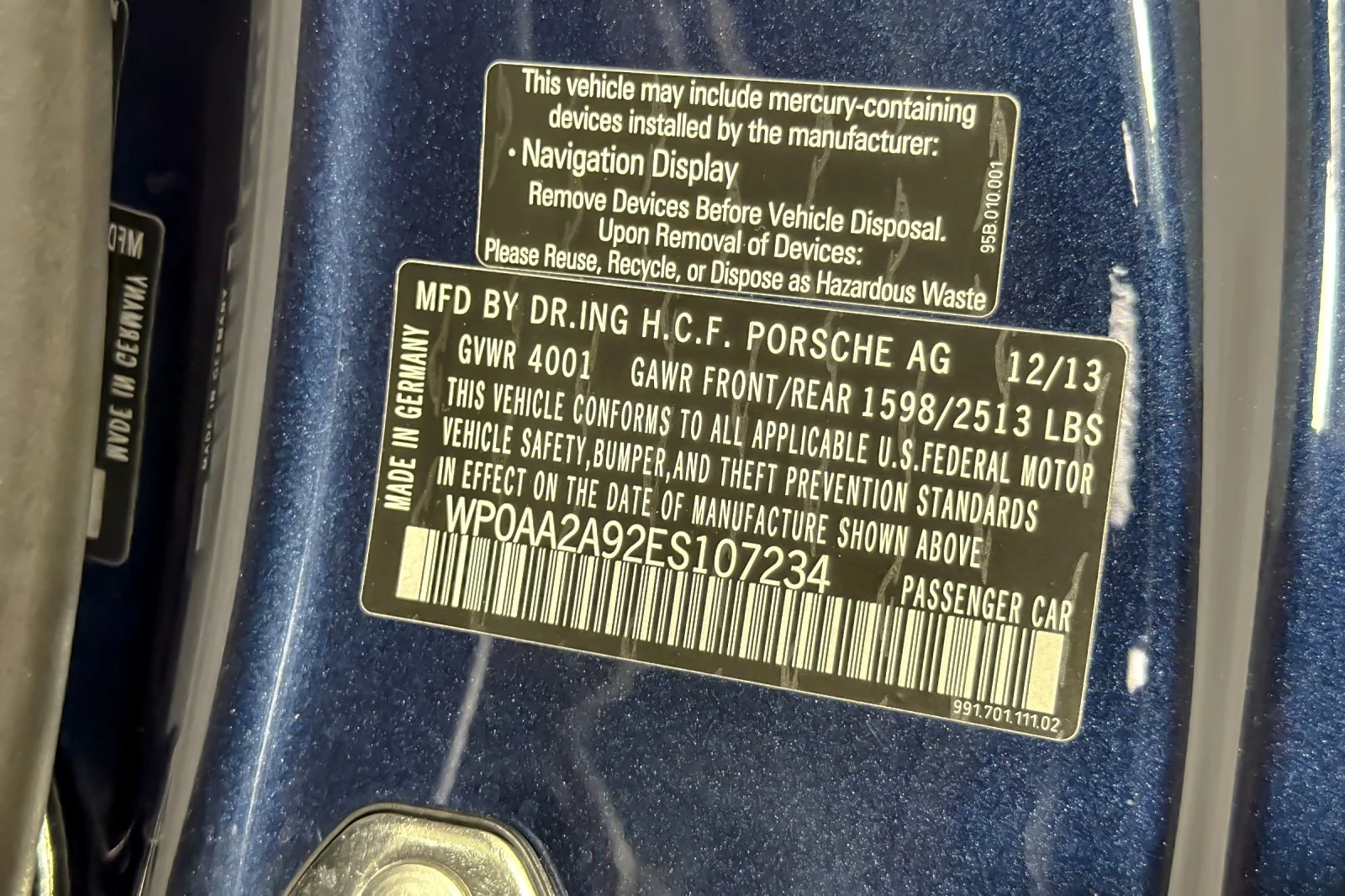Used 2014 Dark Blue Metallic Porsche 2dr Cpe Carrera image 26