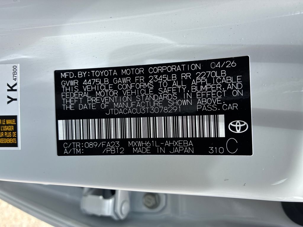 New 2026 WIND CHILL PEARL Toyota SE image 42