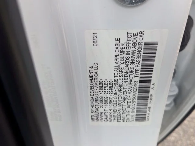Used 2021 White Honda EX-L image 7