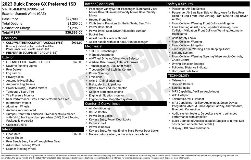 Used 2023 White Buick Preferred image 6