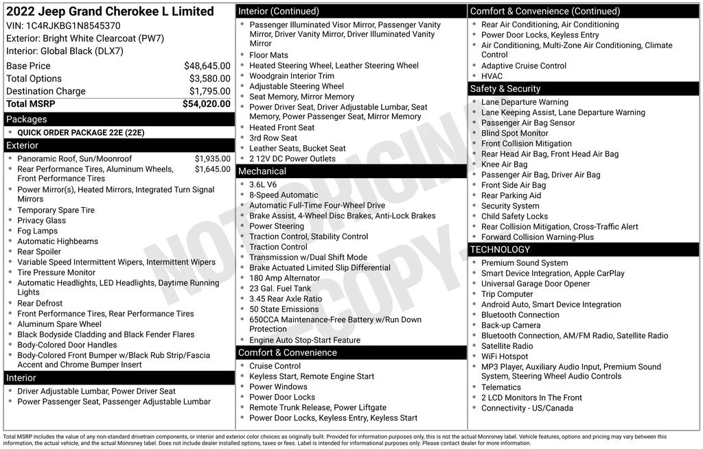 Used 2022 Bright White Clearcoat Jeep Limited image 3