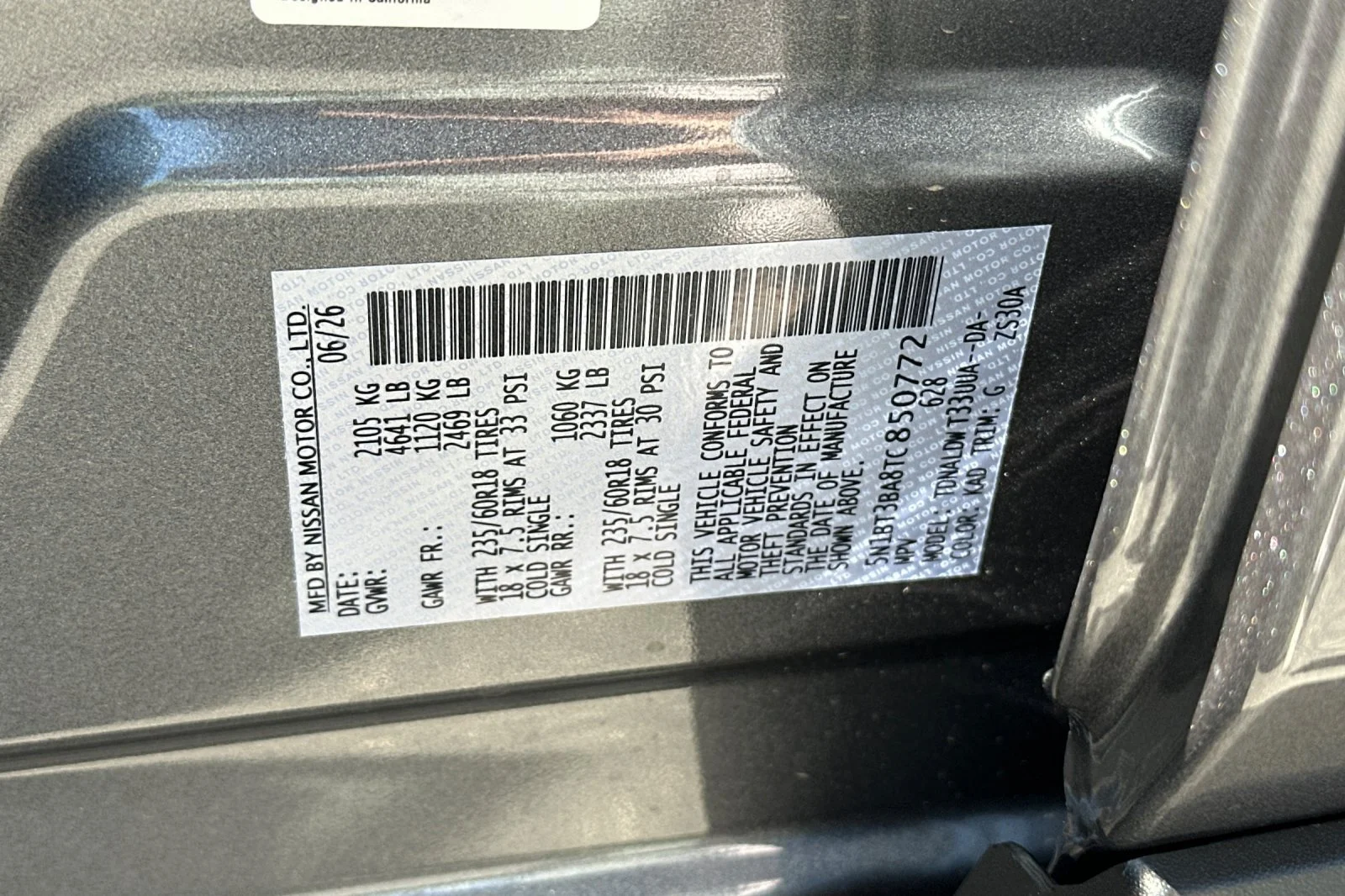 New 2026 Gun Metallic Nissan SV image 26