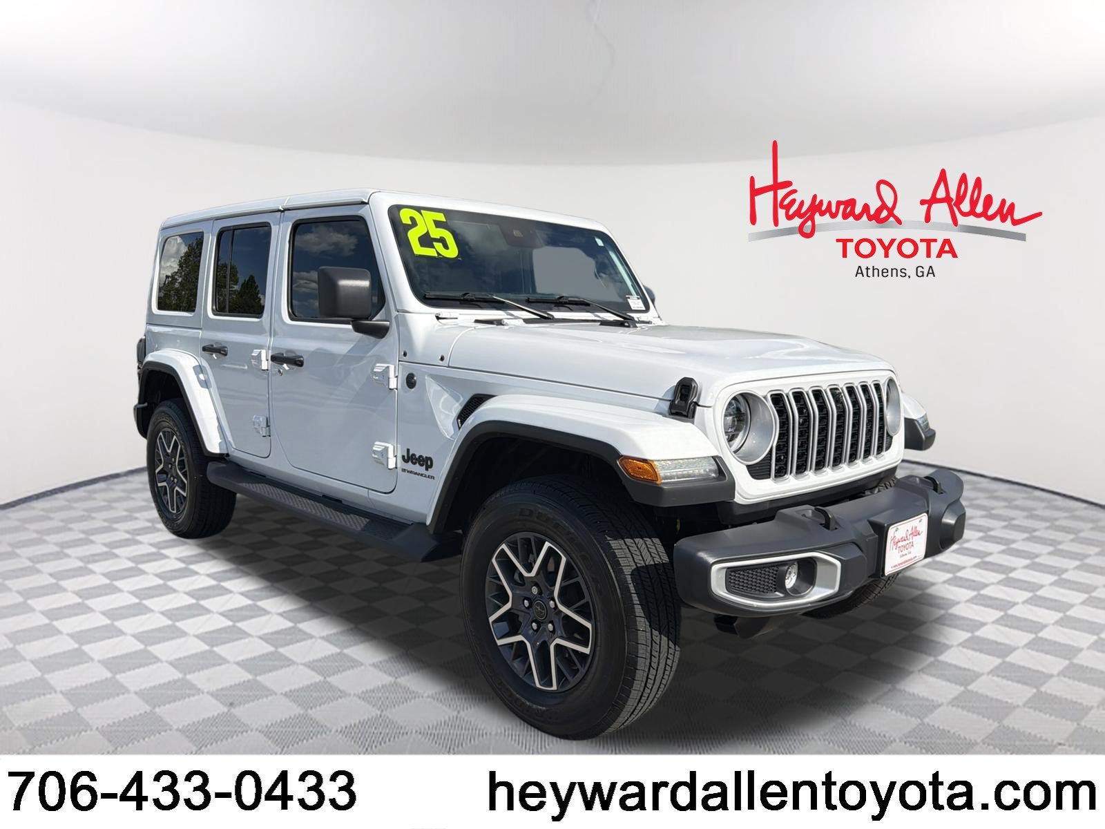 Used 2025 Bright White Clearcoat Jeep Sahara image 1