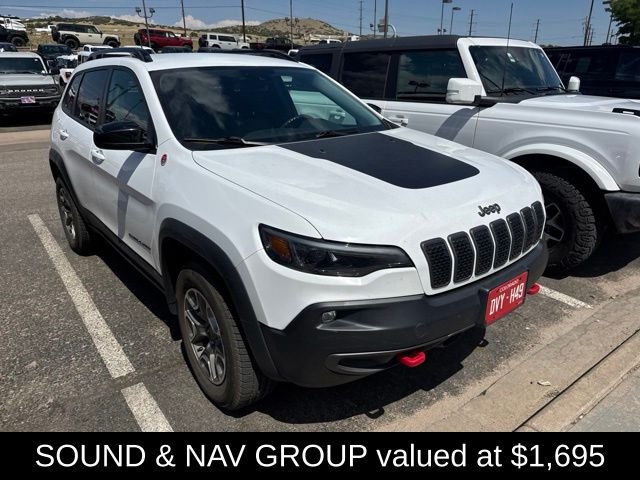 Certified Used 2022 Bright White Clearcoat Jeep Trailhawk image 3