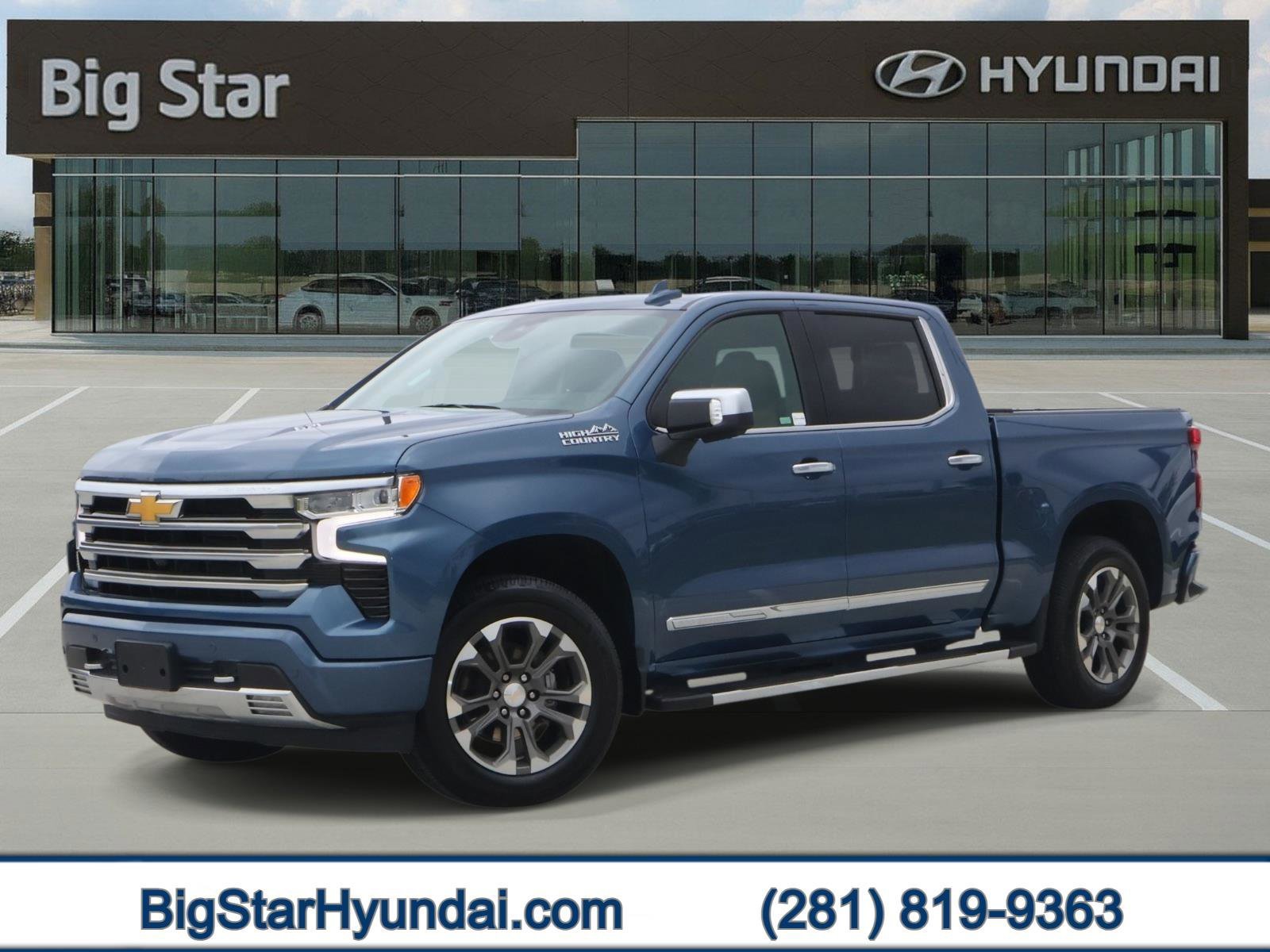 Used 2024 Lakeshore Blue Metallic Chevrolet High Country image 1
