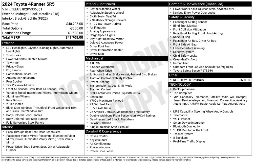 Used 2024 Black Toyota SR5 image 2