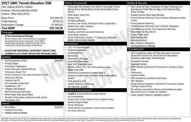 New 2027 Sterling Metallic GMC Elevation image 25
