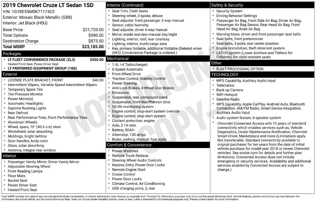 Used 2019 Black Chevrolet LT image 3