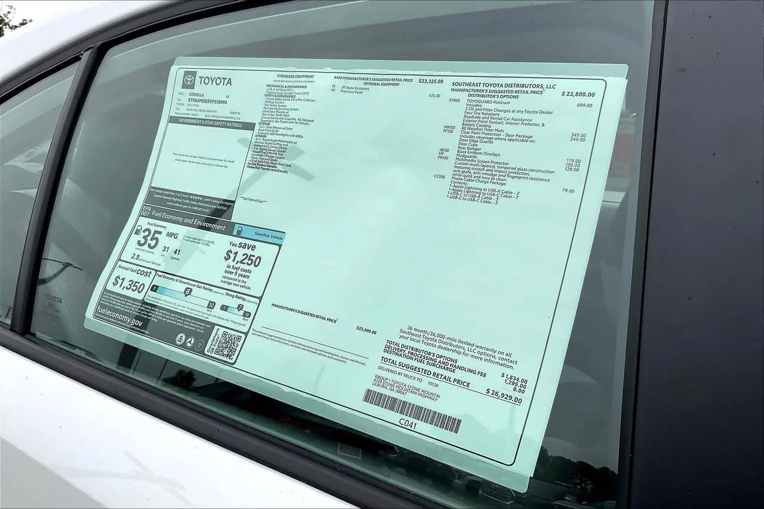 New 2027 Wind Chill Pearl Toyota LE image 20