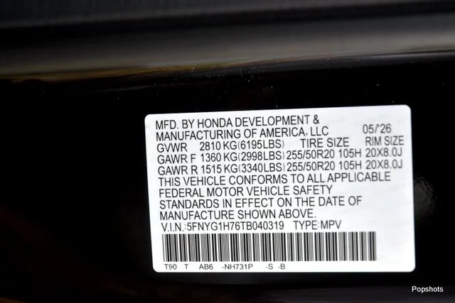 New 2026 Crystal Black Pearl Honda AWD Touring Blackout image 21