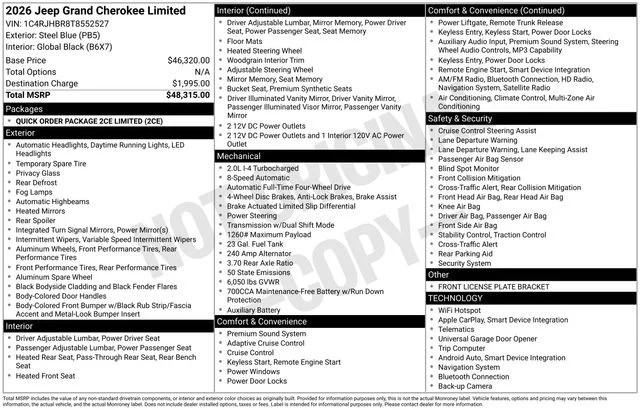 New 2026 Steel Blue Exterior Paint Jeep Limited image 37