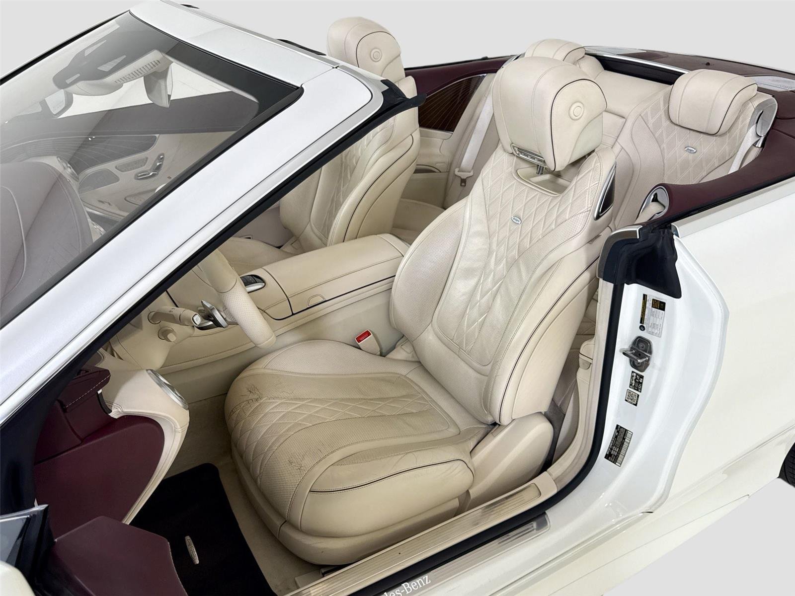 Used 2019 designo Cashmere White Magno (Matte Finish) Mercedes-Benz S 560 Cabriolet | AMG® Line | Premium Pkg | Driver Assist Pkg image 14