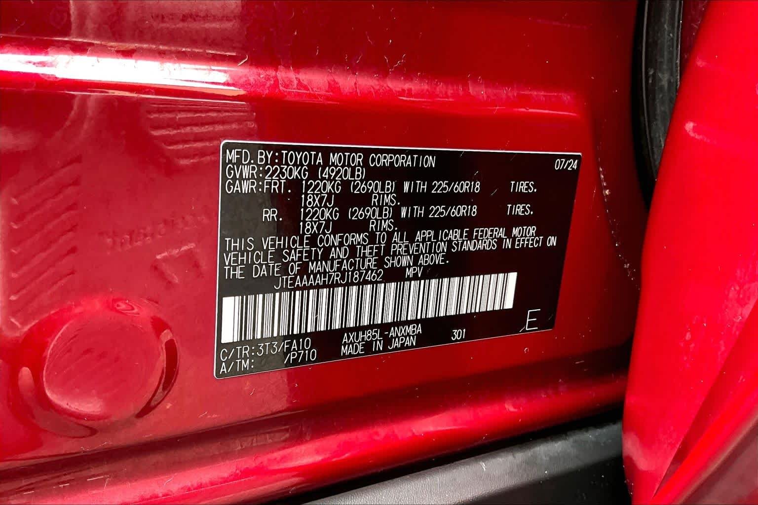 Used 2024 Ruby Flare Pearl Toyota LE image 34