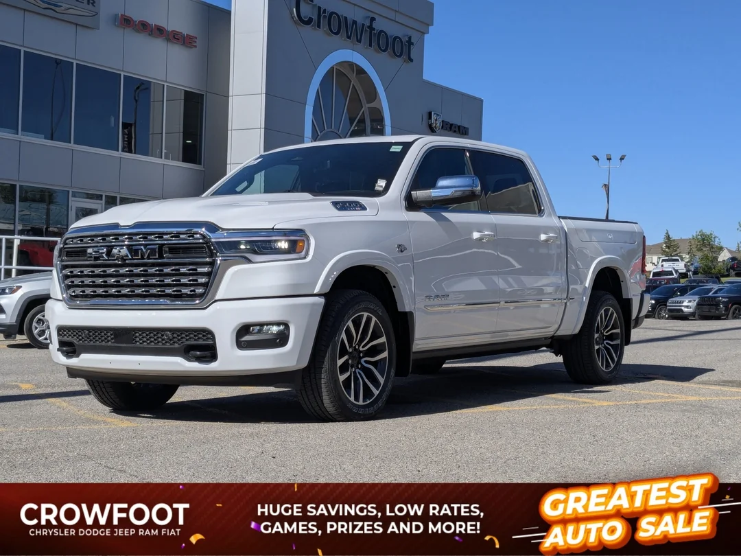 New 2026 White RAM Limited - - Level A Grp - Pano Sunroof - 14.4 Uconnect NAV - Surround View Camera & More! image 1