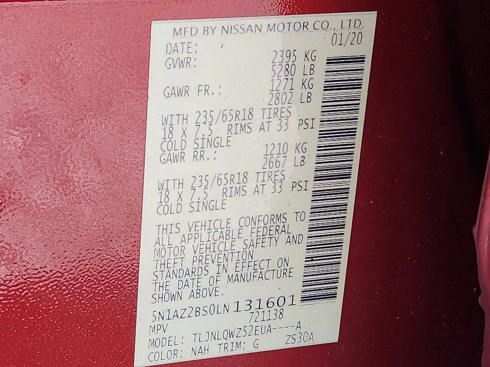 Used 2020 Red Nissan SV Intelligent AWD image 27