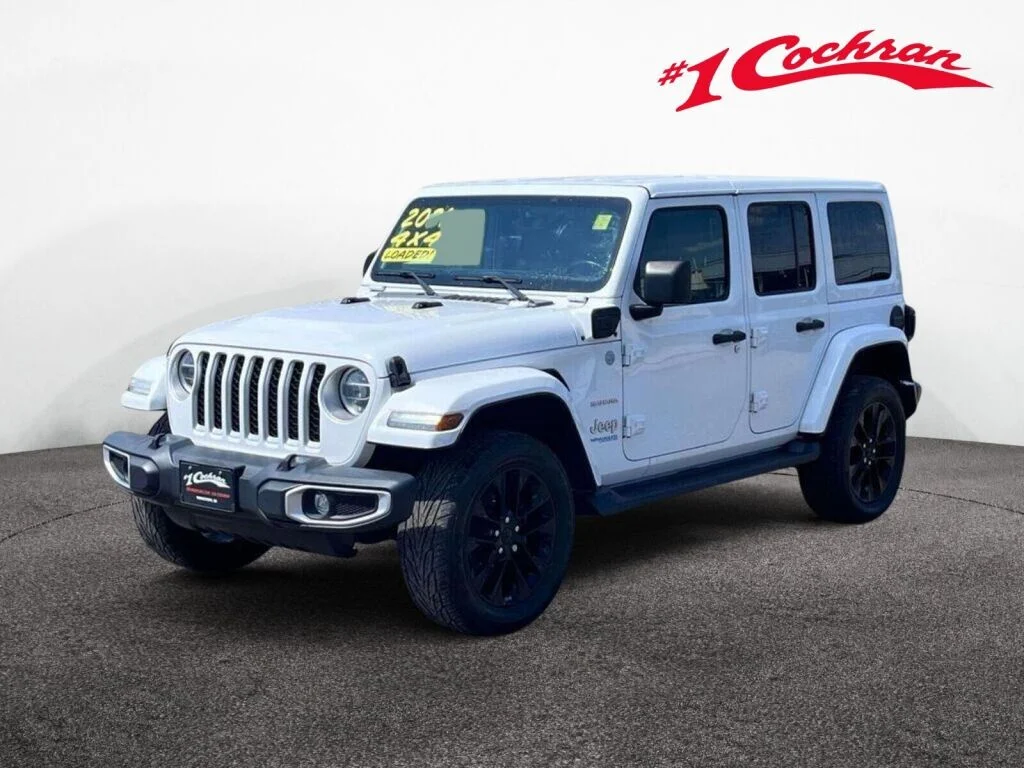 Certified Used 2021 Bright White Clearcoat Jeep Unlimited Sahara image 11