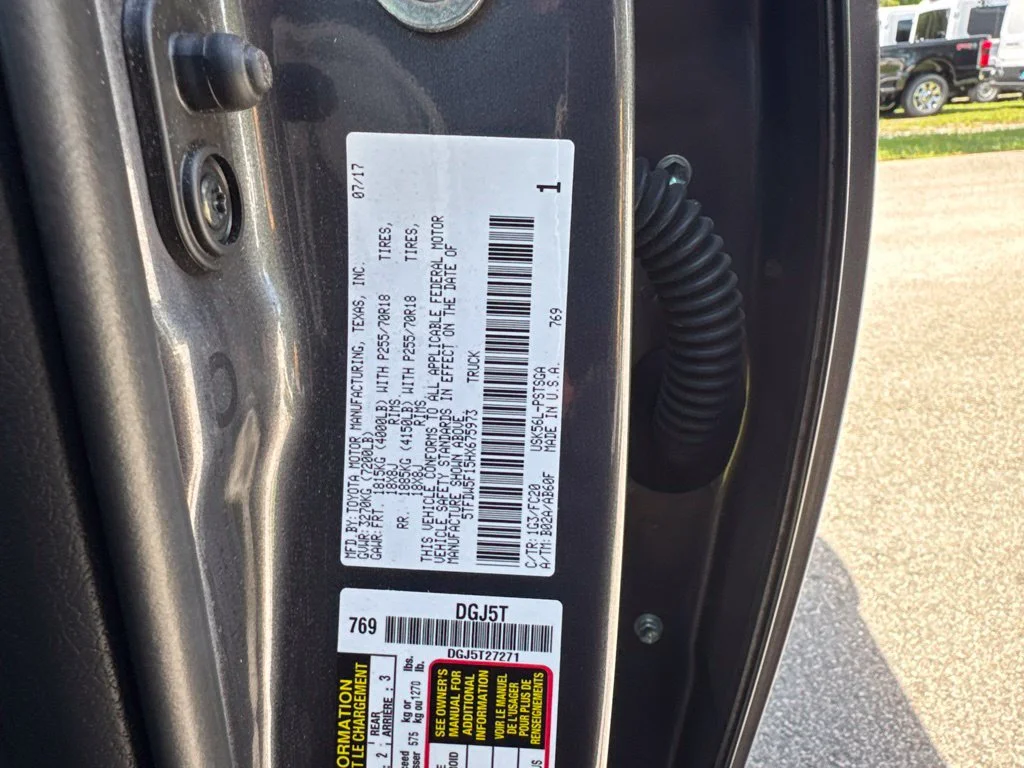 Certified Used 2017 Magnetic Gray Metallic Toyota SR5 image 14