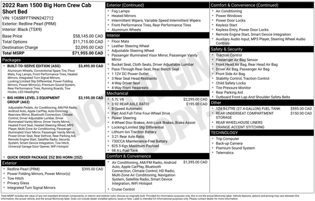 Certified Used 2022 Red Ram Big Horn/Lone Star image 3