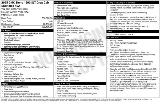 Used 2025 Summit White GMC SLT image 36