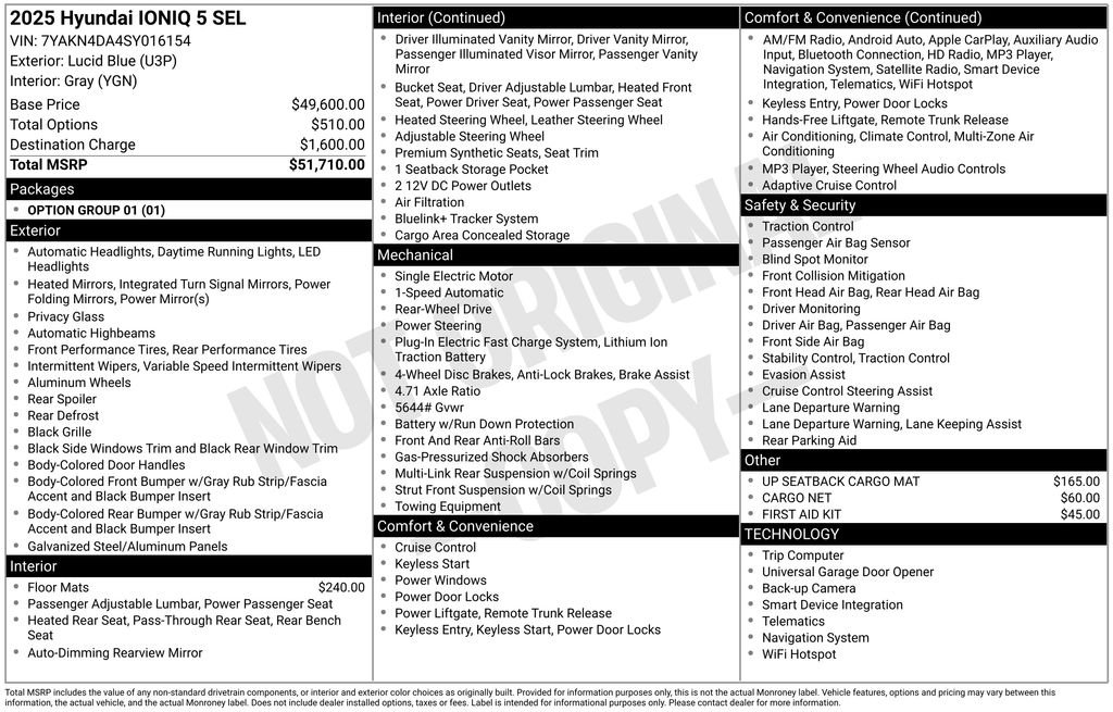 Used 2025 Hyundai IONIQ 5 SEL with VIN 7YAKN4DA4SY016154 for sale in Highland Park, IL