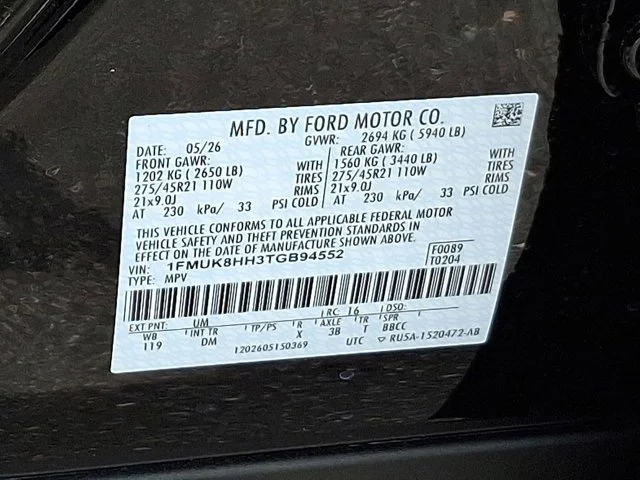 New 2026 Agate Black Metallic Ford Platinum image 14