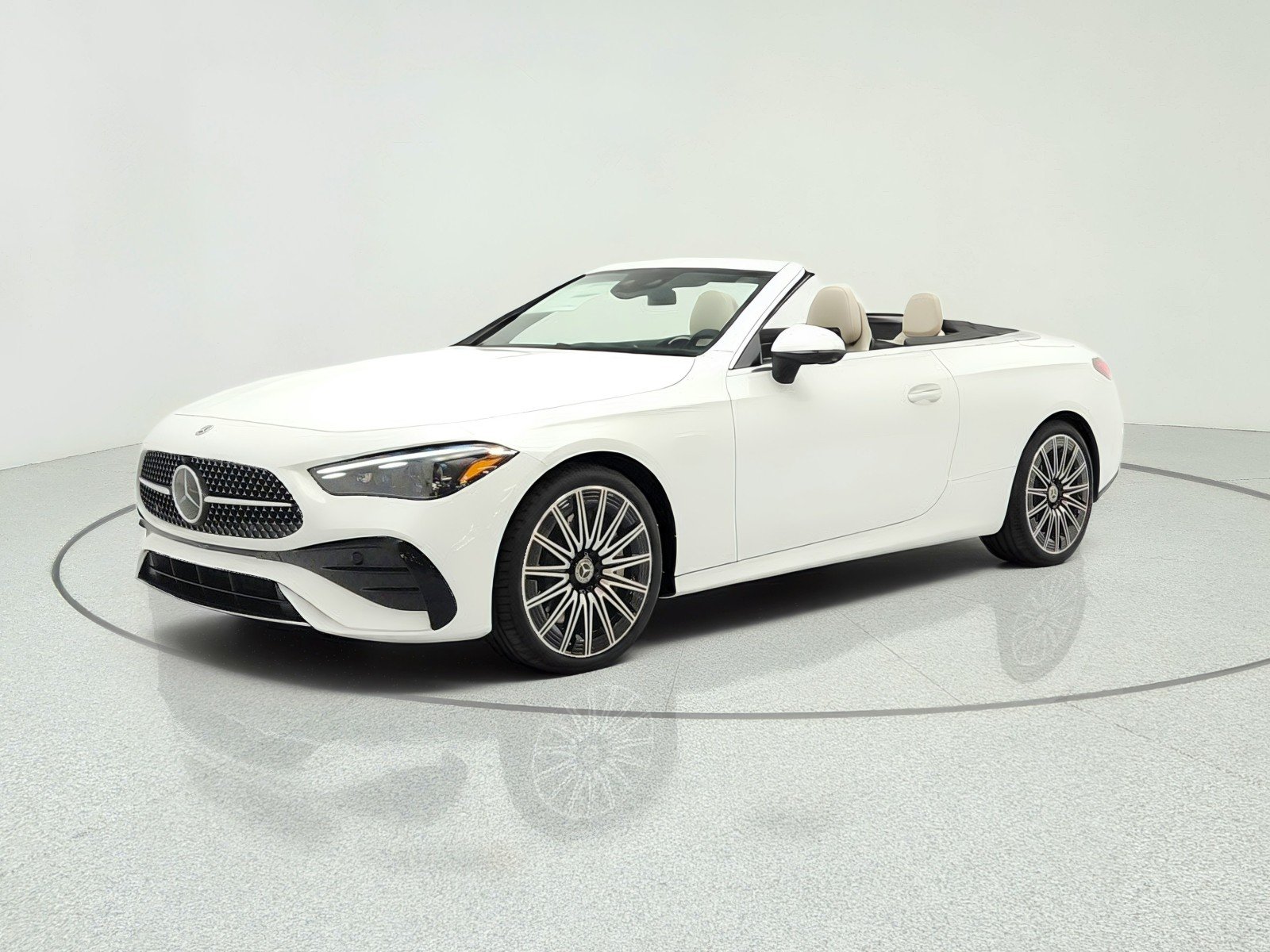 New 2026 MANUFAKTUR Moonlight White Metallic Mercedes-Benz CLE 450 4MATIC® Cabriolet image 1