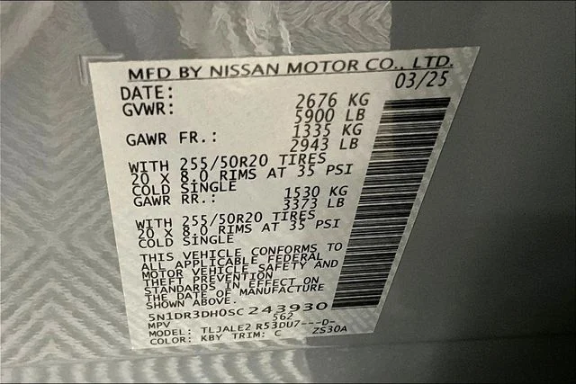 Used 2025 Boulder Gray Pearl Nissan Platinum image 42