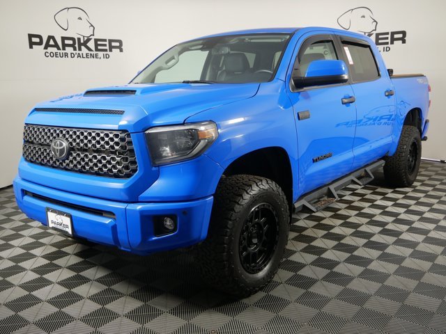 Used 2021 Voodoo Blue Toyota Crew Max SR5 w/ TRD Sport Pkg image 1