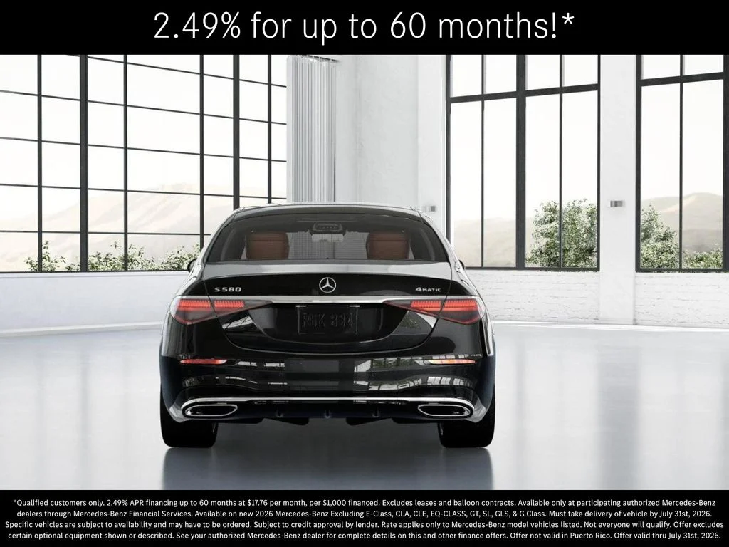 New 2026 Obsidian Black Metallic Mercedes-Benz S 580 image 25