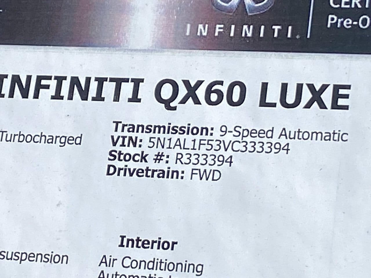Certified Used 2027 Radiant White INFINITI LUXE image 38