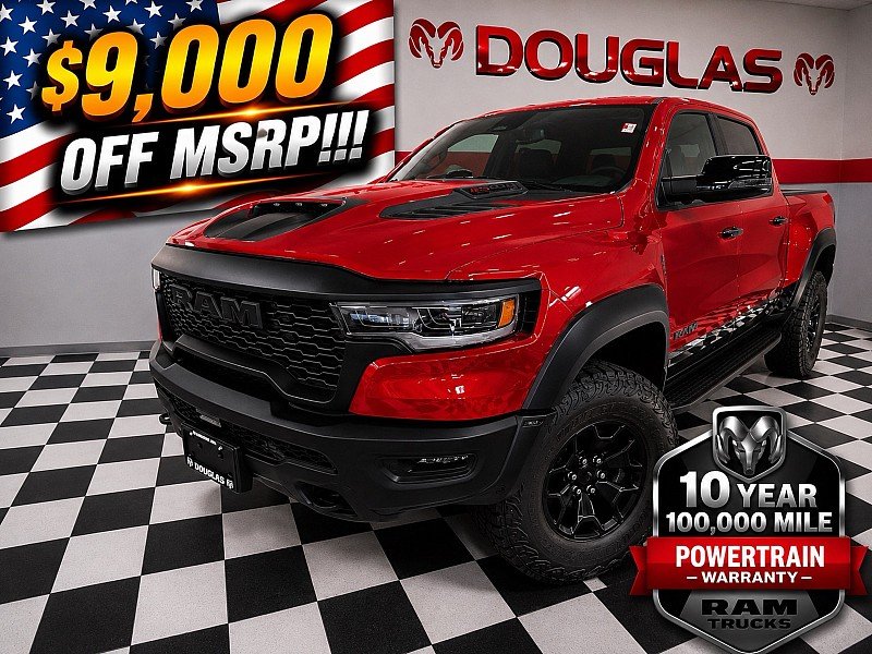 New 2026 Molten Red Pearl-Coat Exterior Paint RAM RHO 4x4 Crew Cab 5