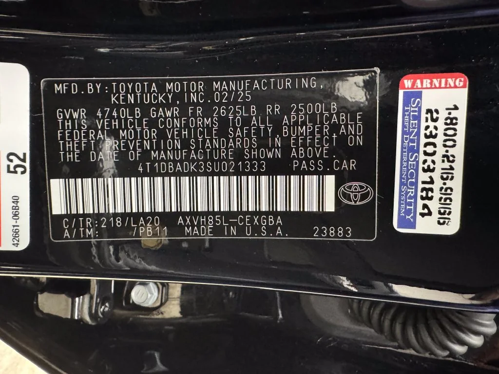 Certified Used 2025 Midnight Black Metallic Toyota XLE image 33