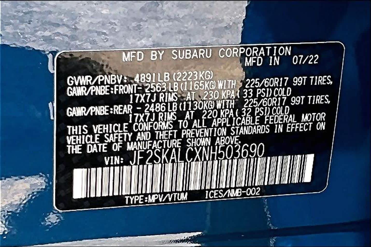 Certified Used 2022 Geyser Blue Subaru Wilderness image 34