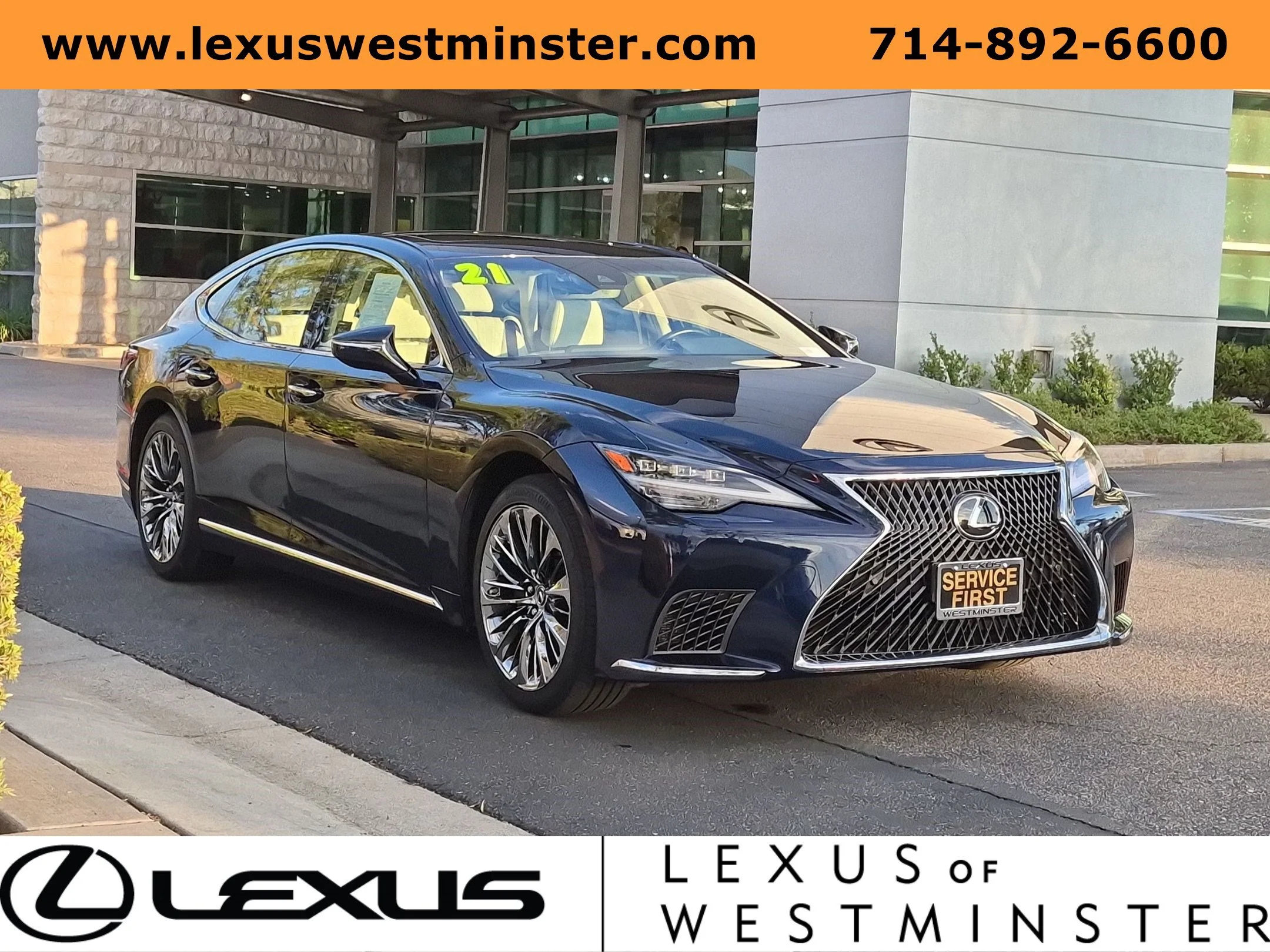 Certified Used 2021 Blue Lexus LS 500 image 3