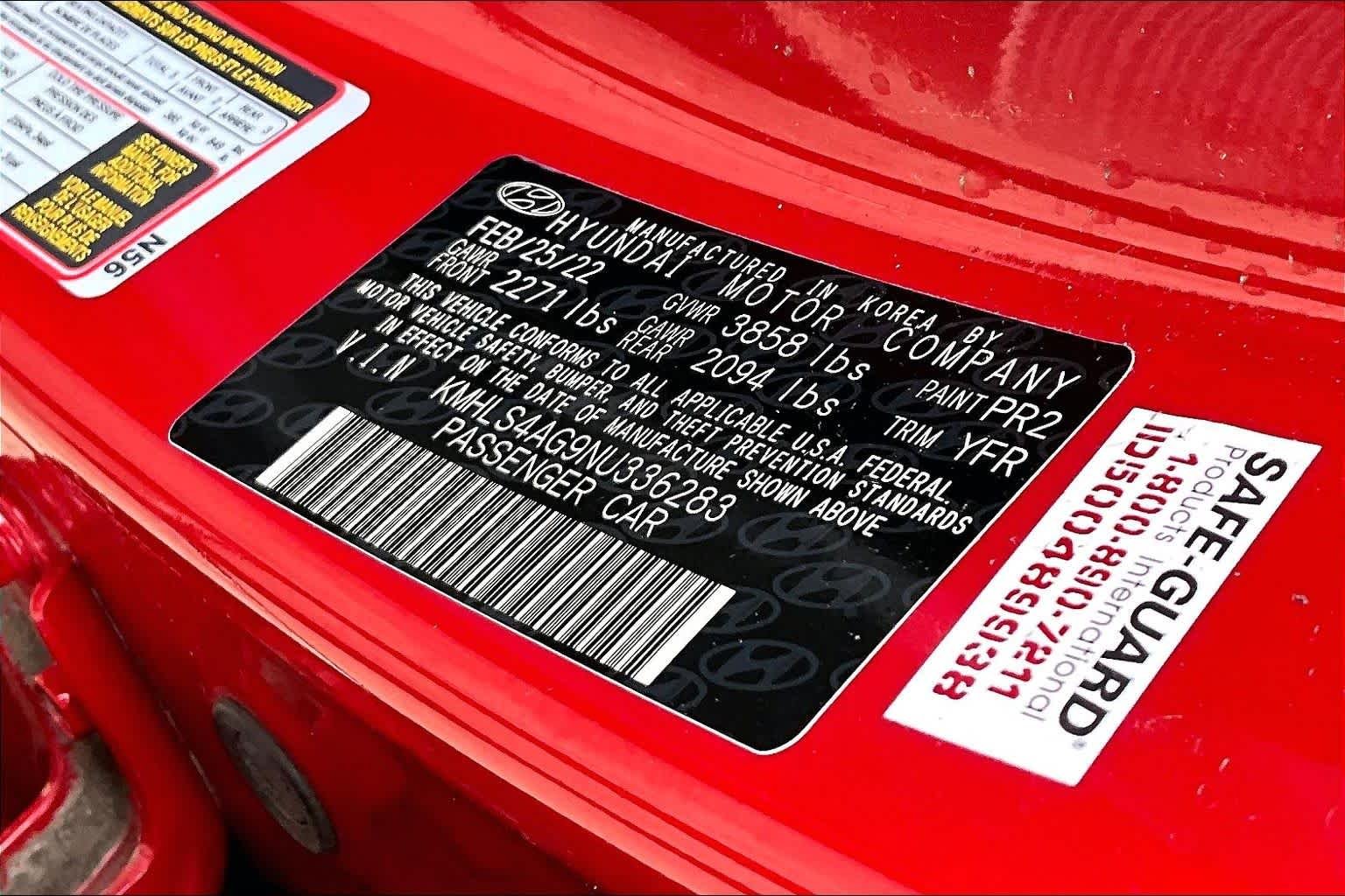 Used 2022 Scarlet Red Pearl Hyundai SEL image 34