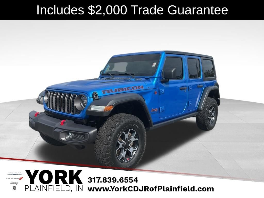Blue 2024 Jeep Wrangler Rubicon 4-Door 4WD SUV / Crossover Four-Wheel Drive 8-Speed Automatic