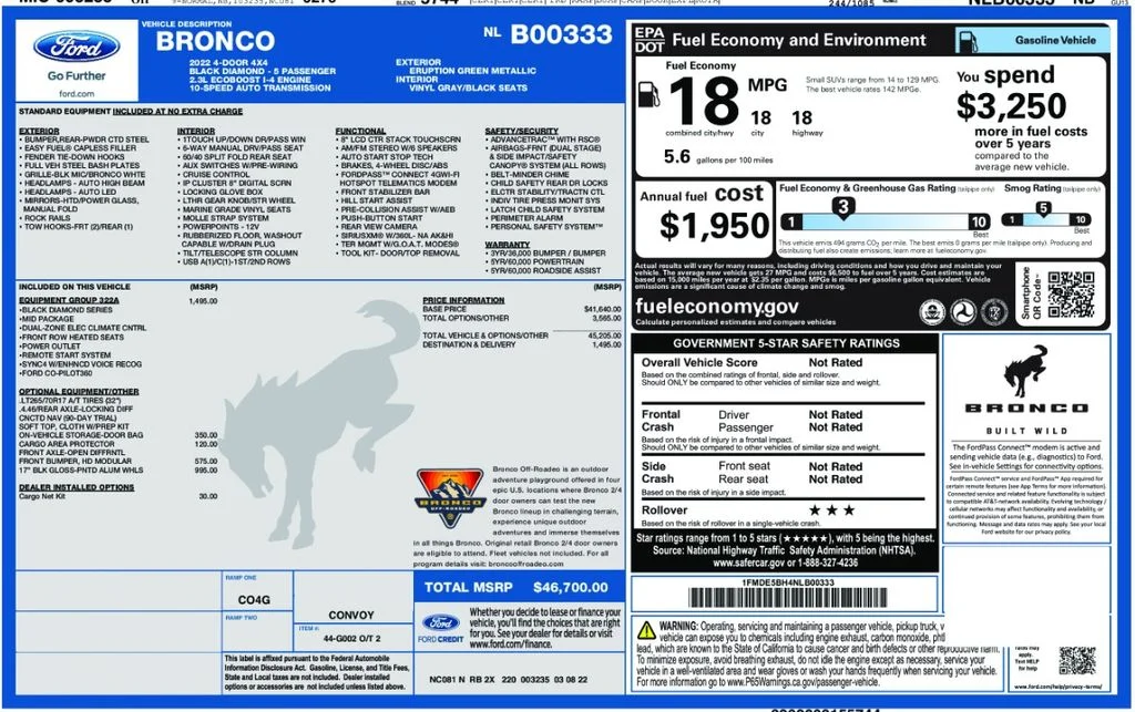 Certified Used 2022 Green Metallic Ford Black Diamond image 2