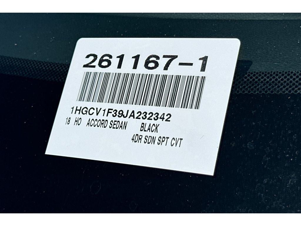 Used 2018 Crystal Black Pearl Honda Sport 1.5T image 2