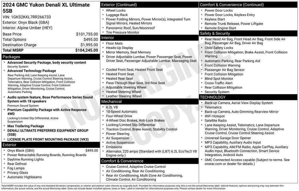 Used 2024 Onyx Black GMC Denali Ultimate image 2