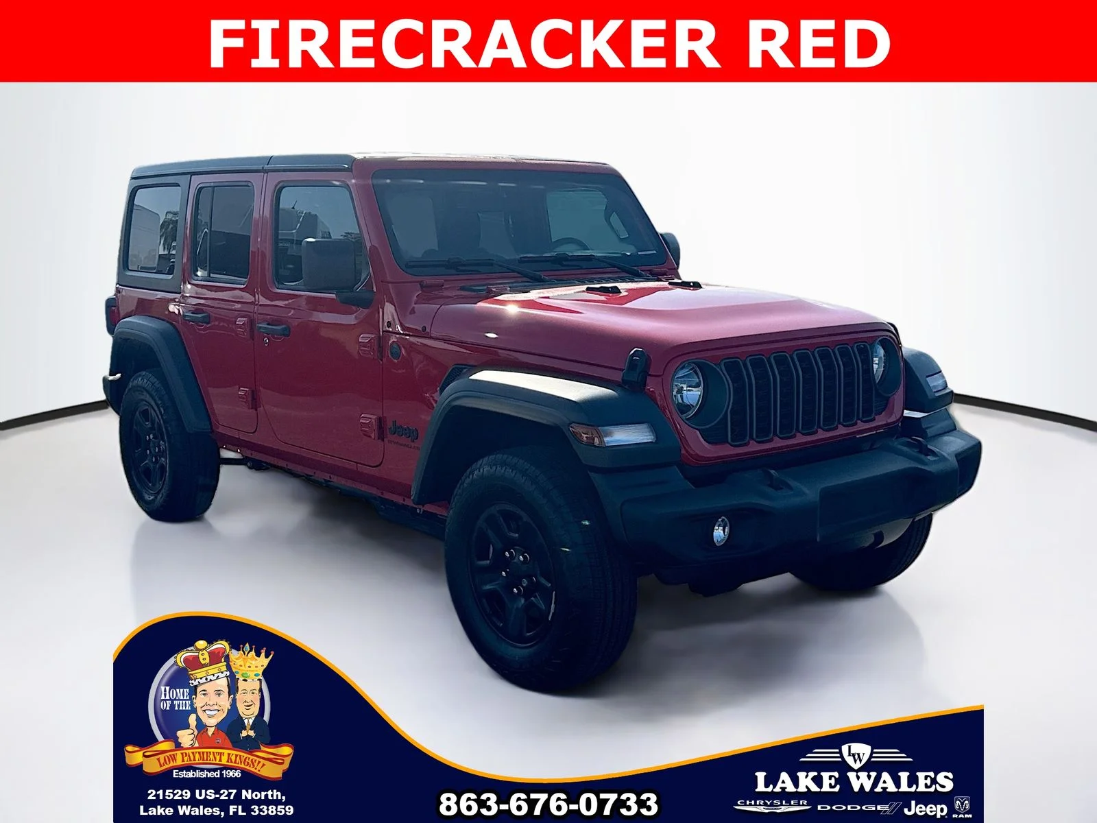 New 2026 Firecracker Red Clear-Coat Exterior Paint Jeep Sport image 1