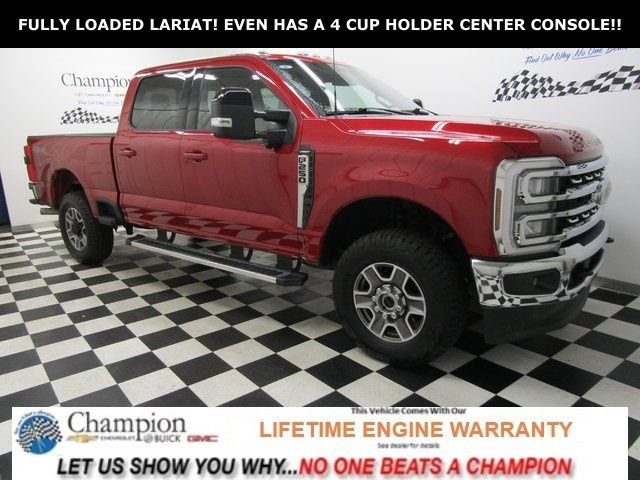 Red 2024 Ford F-250 Super Duty Lariat Crew Cab 4WD Pickup Truck Four-Wheel Drive