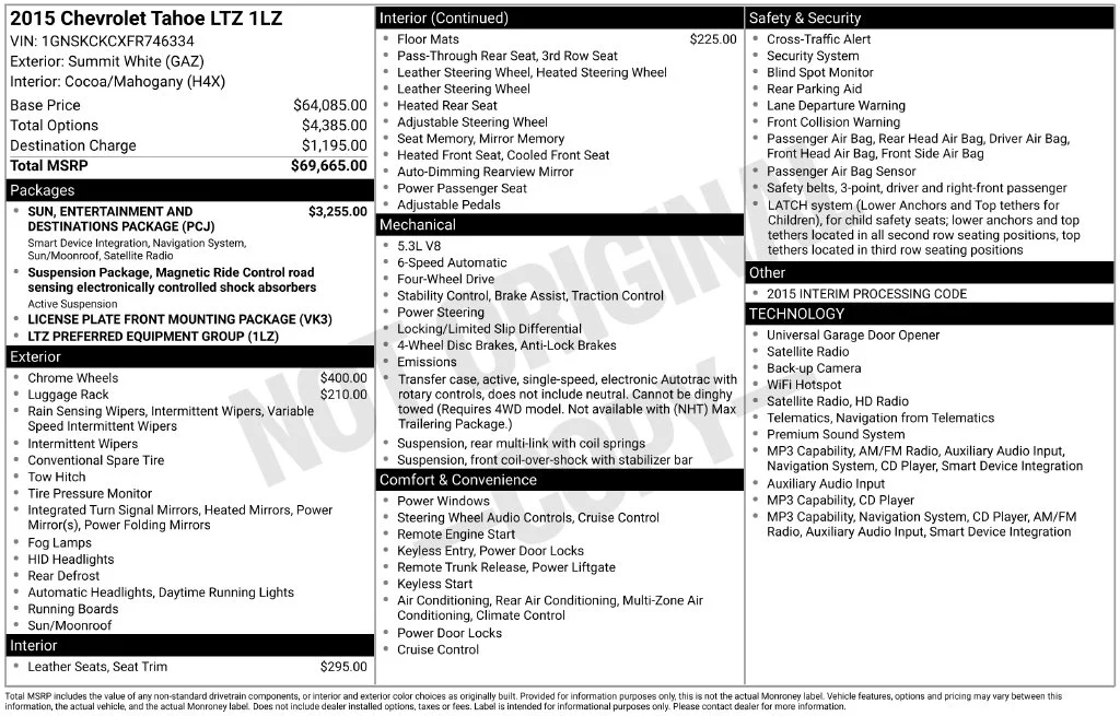 Used 2015 White Chevrolet LTZ image 3